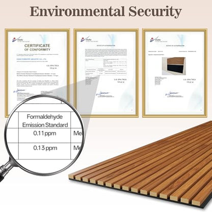 2 Pack Acoustic Wood Panels for Wall 47.24" x 23.81" Soundproof - color: Teak, size: 47" x 23" (2 PCs)