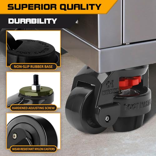 Leveling Stem Casters,Heavy Duty Leveling Casters,Loading Capacity 2200 Lbs - size: 2 INCH
