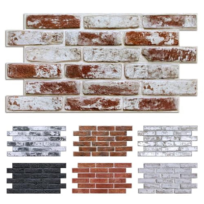 Commomy Faux Brick 3D Wall Panels Peel and Stick 12 pcs of 22.8" x 11.8" - color: Large Brick-A