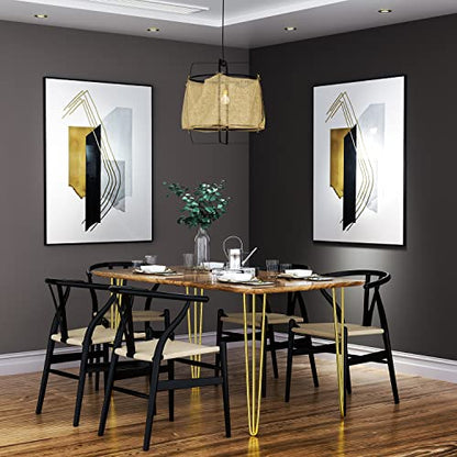 Osring 20 Inch Furniture Hairpin Legs Gold,1/2" Dia 3-Rods Metal Table Feet - color: Gold, size: 20 Inch