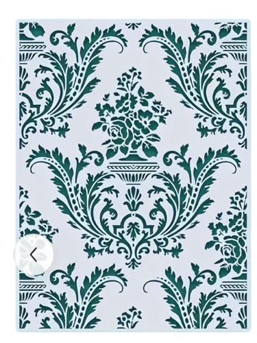 2Pcs Brocade Floral Wall Stencils Template Reusable Spray PaintStencils for Craft Painting on Wood Craft Canvas Walls Wood Furniture Decorations DIY Scrapbooking, kbatuo-001