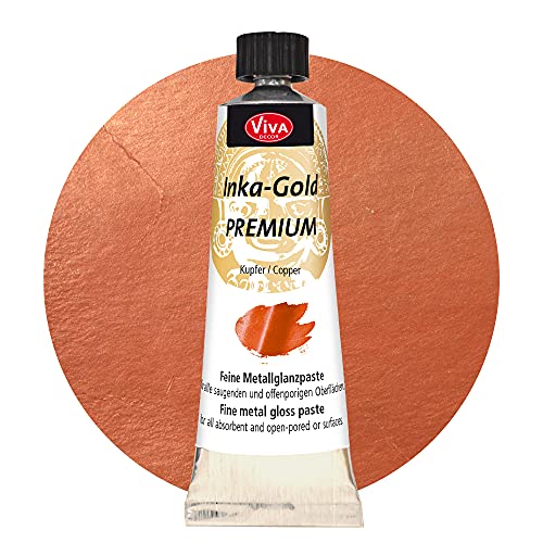 Viva Decor Inka Gold Premium Gilding Wax (903 Copper, 1,41 oz) metallic acrylic paint - craft paint set - effect paints - craft paints acrylic sets - apply, polish - done! - Made In Germany - color: Copper