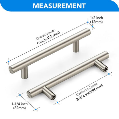 HOME EDIT Brushed Nickel Cabinet Handles, Drawer Pulls, 3-3/4 Inch, 30 Pack - color: Brushed Nickel, size: 3-3/4 Inch Hole Center