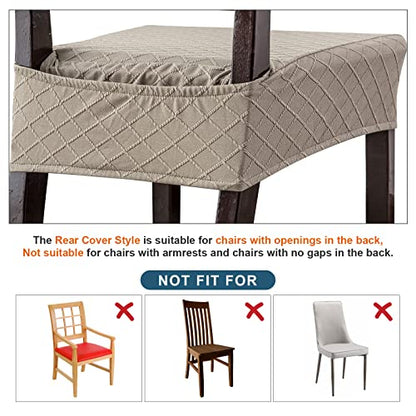 Genina Waterproof Chair Covers for Dining Room,Set of 2,Taupe - color: Taupe, size: 2PCS