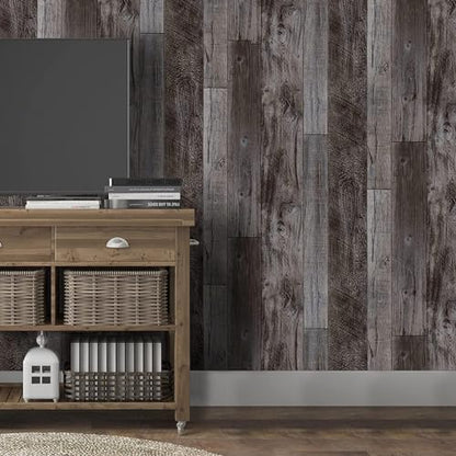 Yun-aeon Natural Wood-Gray Contact Paper Peel and Stick Wallpaper - color: Natural Wood-Gray, size: 17.3" x 80"