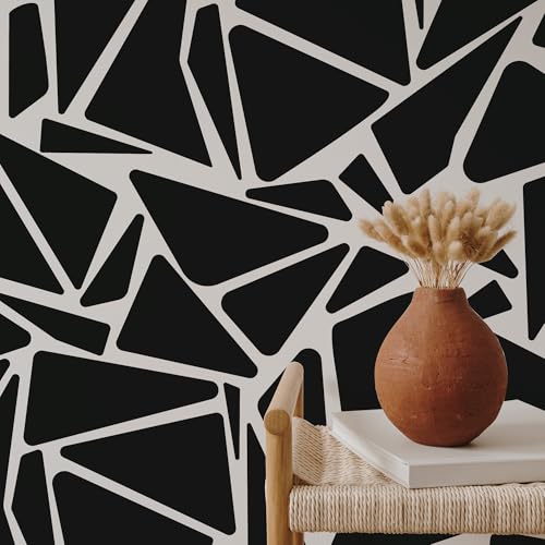 Large Black Boho Geometric Wall Decals, Modern Triangle Wall Décor - style: Modern