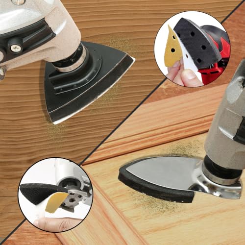 186PCS Oscillating Tool Sandpaper Kit MultiTool Detail Sander pads Include Triangle & Finger Sandpapers fit DeWalt Tools etc Sanding Door Frame Old Furniture Wide range of grits for different projects - style: 186pcsMixed set 93mmTriangle & Finger