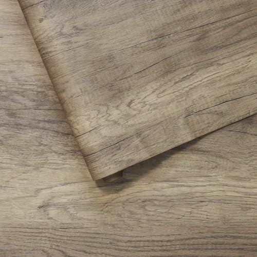 BOMENG Extra Wide Brown Wood Contact Paper Peel and Stick Wallpaper 24"x197" Self Adhesive Rustic Matte Wood Look Wallpaper Waterproof Wood Grain Vinyl Wrap Removable Walls Shelf Drawer Desk - color: Brown, size: 24" x 197"