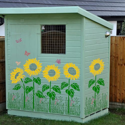 Large Flower Stencils for Wood Fence Sunflower Stencils - style: Sunflowers