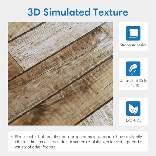COMSTICKC 3D Faux Wood Wall Sticker Shiplap Peel and Stick, Not Real Wood - color: Raw Wood