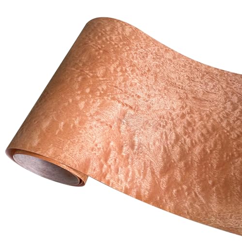 Natural Wood Veneer, Thin Wood Sheets, Refurbished of Furniture/Guitar/Speaker/Automotive Interior, Handmade DIY (Sapele Ripple) - color: Sapele Ripple / 8.5″ x 90″