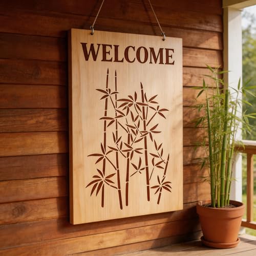 TIAMECH A4 Reusable Oriental Bamboo Tree Stencil for Painting - style: Oriental Bamboo Tree