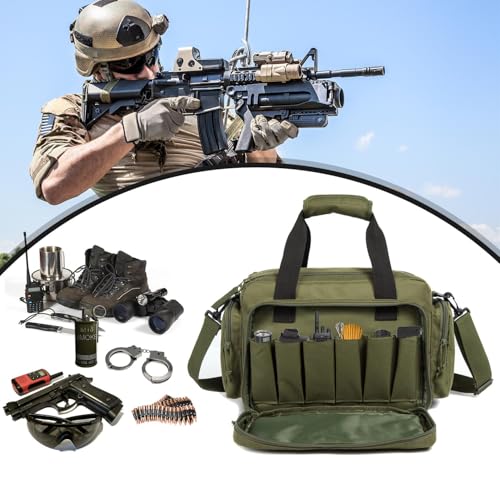 Range Bag -Medium Size Gun Range Bag for Handguns,Pistols and Ammo - color: Green