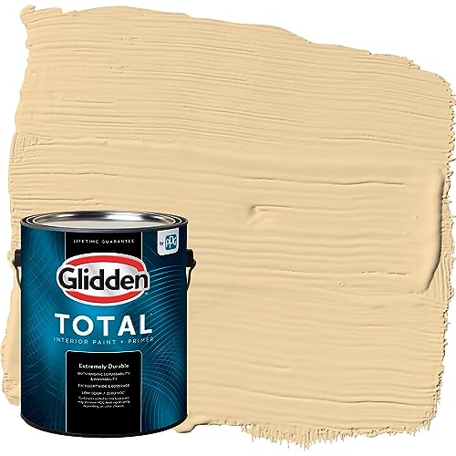 Glidden Total Interior Wall Paint & Primer All-in-One, Spice is Nice/Yellow, Flat, 1 Gallon - color: Spice is Nice, size: 128 Fl Oz (Pack of 1)