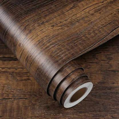 FunStick 15.8"x240" Brown Wood Countertop Contact Paper Peel and Stick Wood Grain Contact Paper for Cabinets Countertops Waterproof Self Adhesive Wood Wallpaper for Table Walls Counter Top Vinyl Wrap - size: 15.8" x 240"