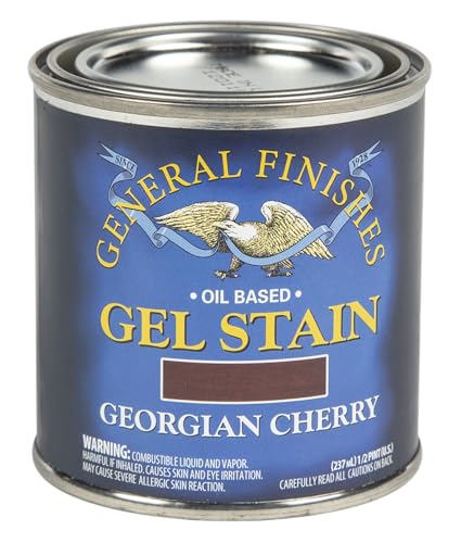 General Finishes Oil Base Gel Stain, 1/2 Pint, Georgian Cherry - color: Georgian Cherry, size: 1 Half-Pint