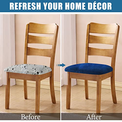 Smiry Velvet Seat Covers for Dining Room Chair Set of 8 - color: Federal Blue, size: Set of 8