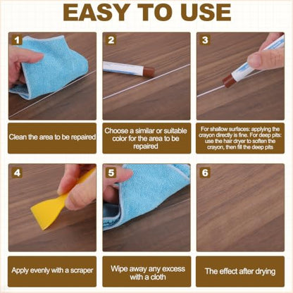 PATIKIL 4Pcs Wood Furniture Repair Markers with Scraper, Black - color: Black