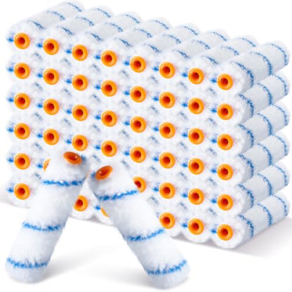Leumoi 50 Pcs 6 Inch Microfiber Mini Paint Rollers, Blue & White - size: 6 Inch
