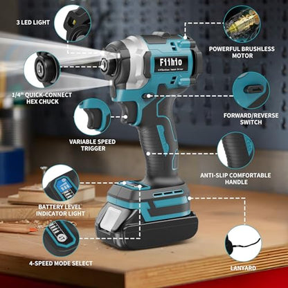 Cordless Impact Driver Compatible with Makita 18V Battery(Tool Only) - color: Blue