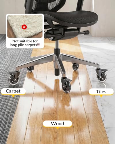 HOLKIE Office Chair Wheels Roller Blade Casters with Brake - color: Clear with brake