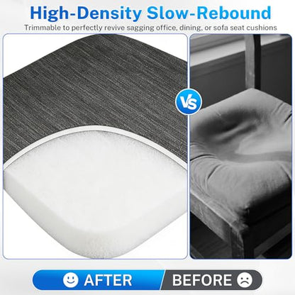 Polyurethane Foam Padding, 2 PCS 16 x 12 x 2 Inch White Soft Cuttable Packing Foam Inserts for Cases, Furniture, Automotive and Packaging - color: White, size: 16x12x2 2P