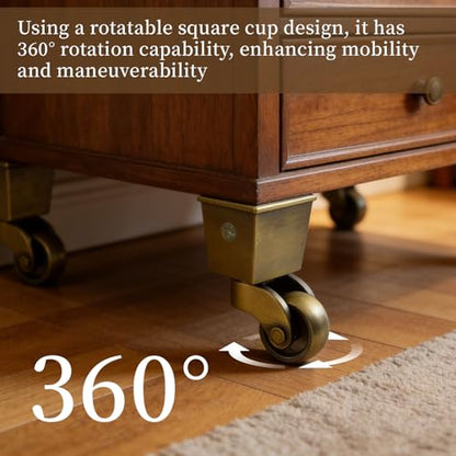 Semetall 4PCS Swivel Caster Wheels Square Cup Furniture Castors - style: A-008