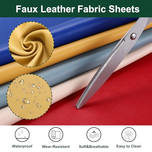 MECCANIXITY Faux Leather Sheets, 12x36 Inch (30x91cm) Smooth Solid PU Leather Fabric Roll for DIY Handmade Craft Sewing Bowing Earrings, Gardenia Yellow/Yellow - color: Gardenia Yellow/Yellow, size: 12x36 Inch