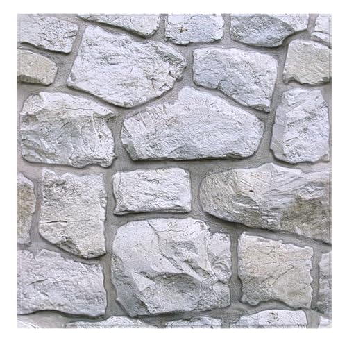 3D Peel and Stick Faux Stone Wall Panels 11.8" x 11.8" 10-Pack - color: Stone-SM-A