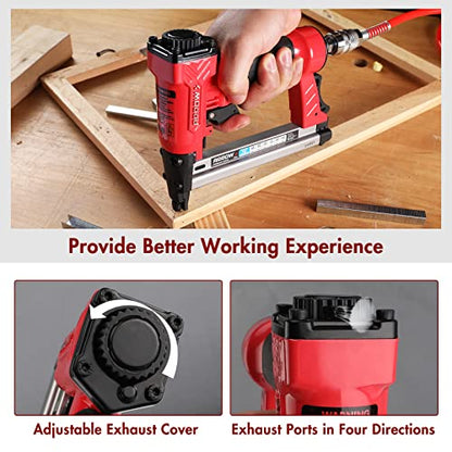 Arrow PT50 Oil-Free Pneumatic Staple Gun, Heavy-Duty Stapler, Red - size: 1 Unit