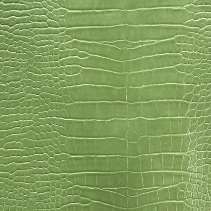12" x 53" Glossy Embossed Crocodile Texture Faux Leather Roll Synthetic Leather Crafts Fabric for Wallets Keychains Handbags Making Sewing Crafts Material (Green) - color: Green