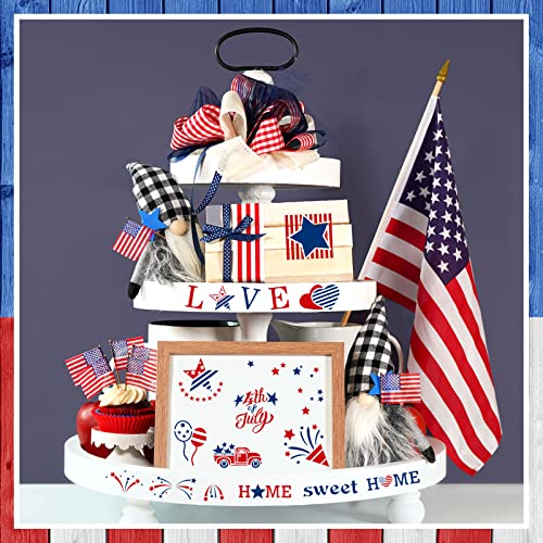 Augshy 56 Pack 4th of July Patriotic Stencils for Americana Painting Crafts - style: Patriotic