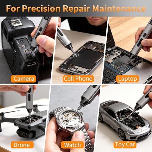 60‑in‑1 Mini Electric Screwdriver Set,S2 Bits,5 Torque Settings,LED Lights - color: Gray 2