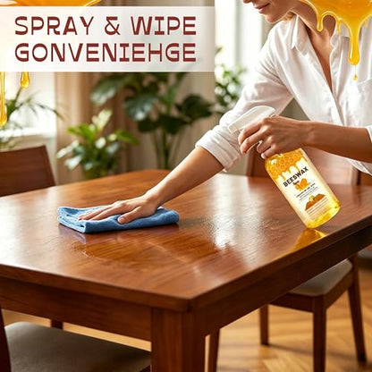Scratcherase Beeswax Floor Spray, Beeswax Wood Polish Spray, Cleans, Restores Shine, Scratches, Suitable for Floors, Wooden Sofas, and Furniture (1PCS)