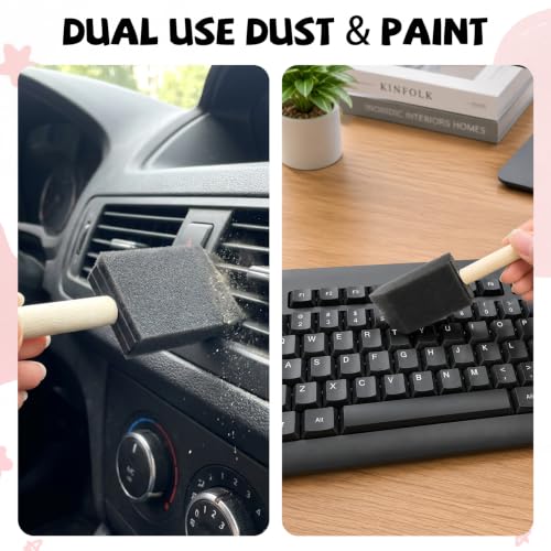Mister Rui 1.5" Sponge Brushes 24 Pk – Bulk Foam Applicators for Classrooms - color: 1.5 Inch Foam Brush Set | Pack of 24