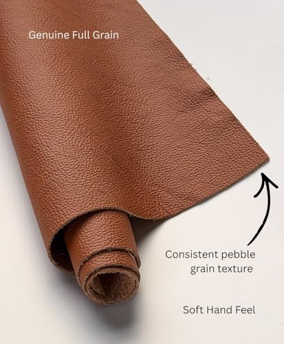 12'' x 24'' Genuine Full Grain Cowhide Leather Sheet — Soft Leather for Upholstery Repair, Handbags, Wallets, Sewing, Crafts, & DIY Projects — 1.1-1.3mm (3oz) Pre-Cut (Cognac Brown, 5 Pieces) - color: Cognac, size: 5 Pieces