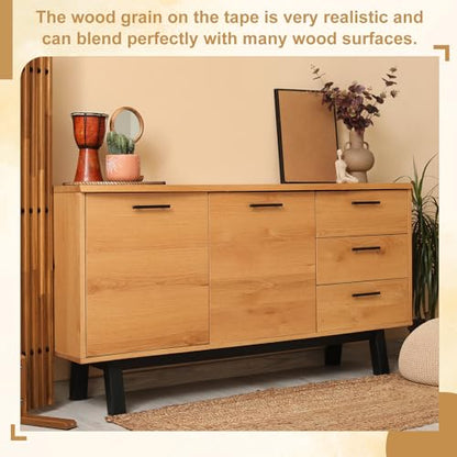HARFINGTON Wood Grain Repair Tape 2" x16ft Self-Adhesive Repair Patch - color: Walnut, size: 2" x 16ft