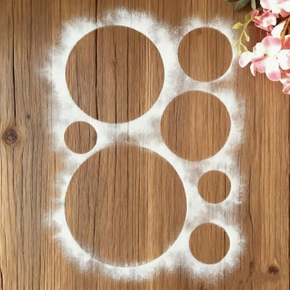 TIAMECH A4 Reusable Round Geometric Stencil - style: Geometry Round