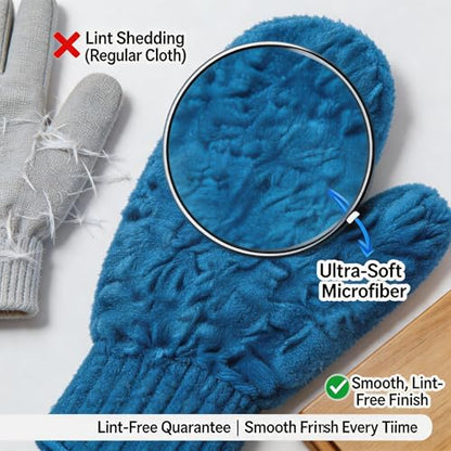 15 Pcs Microfiber Painting Mitts with Thumb, 3 Colors Paint Mitt Gloves for Furniture Staining, Reusable Lint-free Dusting Cleaning Gloves for House, Car Wash & Polishing