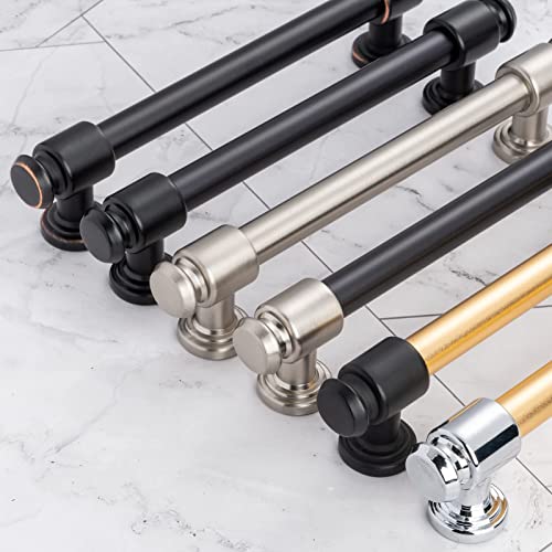 KOOFIZO 10 Pack 5 in Black & Brushed Nickel Cabinet Pull, Drawer Handle P11 - color: Black + Brushed Nickel, size: 5" CC