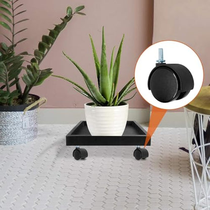 Plastic Casters Set of 4, M6 Straight-Grained Rod Caster Wheels 1.5 inch, Black Nylon Swivel Caster Wheels Replacement for Furniture, Office Chair, Table, Cabinet, Shelf - style: 1.5 Inch-M6 Straight-grained Rod