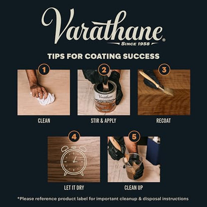 Varathane Semi-Gloss Interior Polyurethane - size: Half Pint (Pack of 1), style: Semi-Gloss