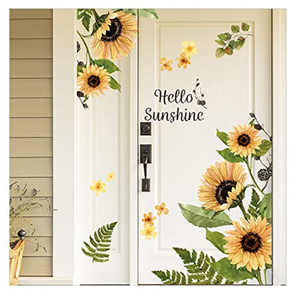 Sunflower Wall Stickers, 3D Yellow Flower Wall Decals, Easy Peel and Stick Wallpaper, DIY Removable Wall Art Mural for Bathroom, Bedroom, Nursery, TV Shower Door Home Decor - style: Sunflower