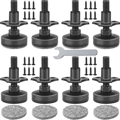 Anwenk Adjustable Leveling Feet Furniture Levelers Table Feet Heavy Duty Leg Levelers for Cabinets Sofa Tables Chairs,Support 1320LBs, T-Nut Kit 3/8”-16 Thread, Large Base- 8 Pack, Black - color: Black-8p-t Nut