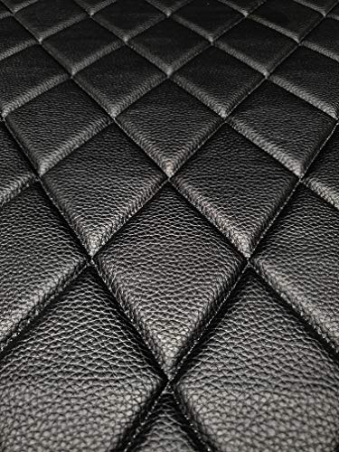 Vinyl Quilted Foam Fabric with 3/8" Foam Backing Upholstery / 52" Wide/Sold by The Yard/FABRIC EMPIRE (Black, Big Diamond 4" x 6") - color: Black, size: Big Diamond 4" x 6"