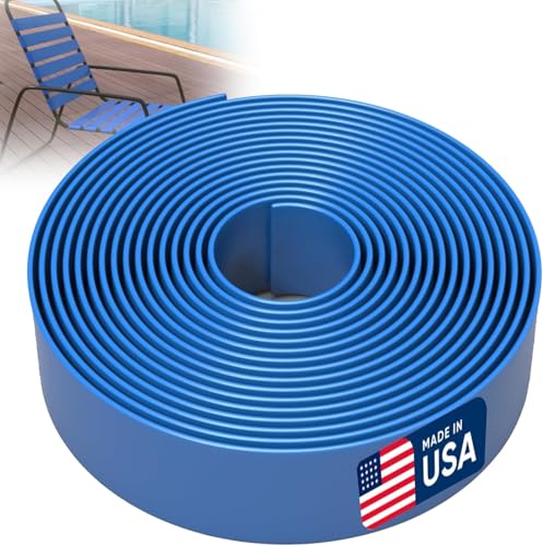 KOMORAX 200ft Long 1.5" Wide Vinyl Chair Strapping. Repair & Replacement Matte Finish.for Patio Outdoor Lawn Garden Durable Attractive (Royal Blue) - color: Royal Blue