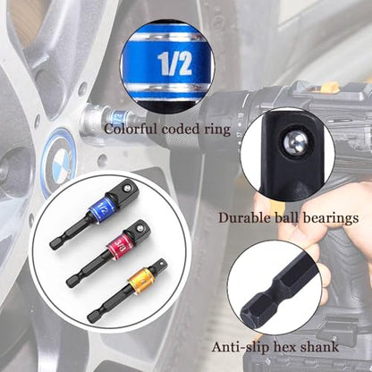 21pcs Right Angle Drill Attachment, 105 Degree Flexible Extension with Hex Shank, Rotatable Socket Adapter for Screwdriver Bits (black) - color: 21pcs-2
