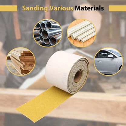 2-3/4 Inch Hook and Loop Longboard Sandpaper Roll, 25 Yards