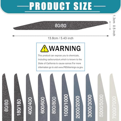 Honoson 20 Pcs Sanding Sticks Model, Low Grits Rating, Double Angle Shape - style: Double Angle Shape