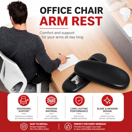 Ketofa Office Chair Arm Rest Replacement Fits All Styles of Arms with 4" Mounting Hole Patterns Screws Set Desk Armrest Cover(2Pack)